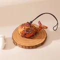 Handmade silk whale ornament with traditional embroidery on a wood slice - Whale Style (FHS25-3017-2)
