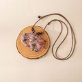 Handmade silk elephant pendant necklace with ethnic embroidery pattern and adjustable cord - Elephant Style (FHS25-3018-5)