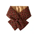Elegante calentador de cuello de seda Xiangyunsha de estilo chino con patrón floral - 82x13cm / Seda Xiangyun Trébol de la Suerte