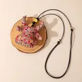 Handmade red silk cow pendant necklace with adjustable black cord and gold accents - Ox Shape (FHS25-3021-2)