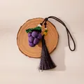 Handmade silk grape pendant with elegant brown tassel for bags or cars - Grape Pendant (FHS25-3001-1)