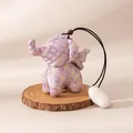 Handmade purple silk elephant pendant with traditional Chinese floral embroidery and silk cocoon - Elephant Pendant (FHS25-3007-2)