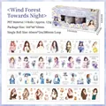 Set of 4 PET decorative washi tapes featuring anime girl illustrations and floral motifs - 4 Rolls/Box / Wind Forest Towards Night