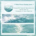 Decorative waterproof PET masking tape with artistic sparkling sea wave pattern for DIY journaling - Blue & White Waves