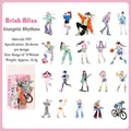 Waterproof PET sticker pack featuring various fashion girl outfit illustrations 20pcs - Vibrant Bliss / Pack of 20