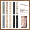 Vintage waterproof PET stickers featuring scales and old objects for scrapbooking. (91 chars) - Old Objects and Letters / Pack of 20