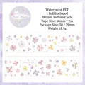 Cinta decorativa de PET con flores moradas para diario y álbum de recortes - Pastel Whisper