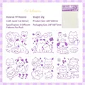 6-piece cat themed drawing stencil set for scrapbooking and creative DIY journals - Naive Cat Status