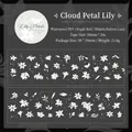 Lily Petals waterproof PET tape featuring elegant white floral die-cut patterns for journaling - Cloud Lily