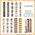 Vintage aesthetic PET ticket slips for scrapbooking, decorative 20-sheet variety pack - Artistic Ticket Slips / Pack of 20