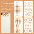 Set of 4 PP drawing stencils featuring intricate geometric and floral scroll patterns - Floral Foliage Pattern (4 Pcs Set)