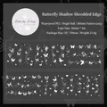 Waterproof PET decorative tape with white butterfly patterns for scrapbooking 50mm x 2m - Butterfly Shadow Border