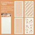 Set of 4 hollow stencil templates for painting and journaling made of durable PP material - Layered Shadow Texture (4 Pcs Set)