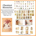 Vintage autumn theme scrapbooking sticker and paper material pack for DIY journals - Pack of 100 / Autumn Chestnut Moon