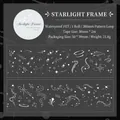 Starlight Frame waterproof PET washi tape with white celestial pattern for journaling - Star Dust White Frame