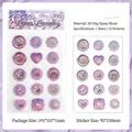 Pegatinas 3D de resina de cera de sellado con tema de lavanda para manualidades DIY - Lavanda Lunar