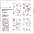 Set of 4 sheets pastel dreamy waterproof PET stickers for scrapbooking journaling - 4pcs / Cold Candle Dream
