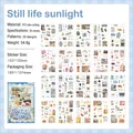 20 sheets of PET decorative stickers featuring sunlight and still life planner themes - Sunlit Still Life