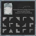 30pcs white lace border PET stickers set for journaling, 15 unique designs - Lace Bookbinding / 30 Sheets