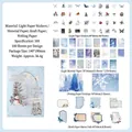 Kit de pegatinas y papel de scrapbooking de invierno vintage para bullet journaling - Pack de 100 / Winter Snow Window