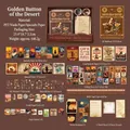 Vintage briefpapier set in Wild West thema met cowboy stickers en notitieboek - Desert Gold Buckle