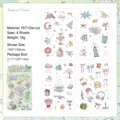 Pastel illustration waterproof PET stickers for journals and scrapbooking - 4pcs / Feather Wish