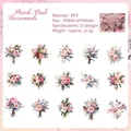 Pegatinas de ramo de flores rosa melocotón acuarela para scrapbooking 30 piezas PET - Envoltorio Rosa Melocotón / 30 Hojas