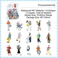 Waterproof PET stickers set with 15 shopping-themed girl illustrations, 30pcs total. - 30 Sheets / Procurement List