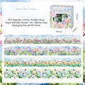 Floral PET Washi Tape Set with 4 Decorative Rolls for Scrapbooking and DIY Journaling - Garden Flower Language / Set of 4 Rolls