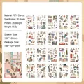 Lot de 20 feuilles d'autocollants PET imperméables pour le scrapbooking et le bricolage - Vie à la Maison