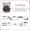 Vintage travel stamp waterproof PET stickers for journaling and scrapbooking archive theme 20pcs - 20 Pcs / Travel Stamp