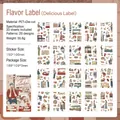 20 feuilles d'autocollants PET imperméables pour journal, motifs vie et nourriture. - Étiquette de Saveur