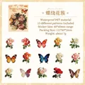 Butterfly and rose PET stickers set for scrapbooking decorations - Wild Spring Rhapsody Series / 30 Sheets / Butterfly Around Flower Cluster