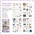 4 sheets set of vintage PET waterproof stickers with mystical starry journey themes - Celestial Orbit / 4pcs