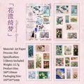 Vintage floral stickers set with gold stamping for bullet journal scrapbooking materials - Dreamy Floral Pattern