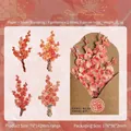 Papier décoratif fleurs de prunier vintage pour scrapbooking DIY, 8 feuilles détails argent - Thème Fleurs de Prunier
