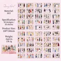 Set of 50 PET stickers featuring cartoon fashion girl characters for journaling. - Fancy Girl / 50 Sheets