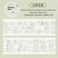 Vintage PET decorative masking tape with phrases and stamps for journaling, 50mm x 2m. - Schedule Notes Shadow / 50mm*2m