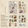 Vintage floral scrapbooking stickers with gold stamping and old letter poetry theme - Old Letter Poetry