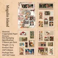 Vintage mushroom theme stickers with gold foil stamping for scrapbooking - Mushroom Forest Isle