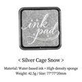 Silver glitter scrapbook ink pad for DIY stamps, 77x77mm water-based ink pad tool - Silver Snow