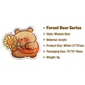 Clip de acrílico de oso lindo para notas y documentos, estilo Wisdom Bear, 37x37mm - Oso Sabiduría