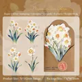 Papier décoratif vintage de narcisse avec feuille d'argent pour le scrapbooking DIY - Thème Narcisse