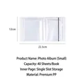 Kleiner transparenter Fotoalbum-Organizer mit 40 Blatt Kapazität aus PP-Material - Kleine Größe 40 Blatt / Mattiert Transparent