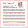 Set of 12 PET lace decorative tapes with diverse floral patterns for DIY scrapbooking - Lace Fragrance / 12 Rolls Set