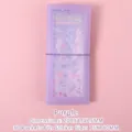Livre de rangement étroit violet pour autocollants avec 30 poches et bande élastique - Violet