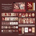Crimson Rose Vintage Journaling Geschenkset mit floralen Aufklebern und Washi-Tape - Scharlachrote Rose