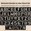 42-piece set of black plastic alphabet and number stencils for DIY painting projects - 42 Sheets/Pack