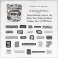 Vintage aesthetic English word sticker pack for journaling and DIY scrapbooking craft - Grey Series / 50 Sheets / Wind's Vows