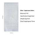 Wasserdichte silberne Großbuchstaben-Aufkleber in schicker Schrift für die Dekoration - Großbuchstaben / Silber